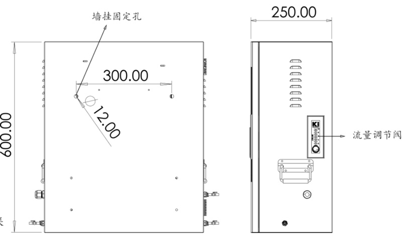 濁度在線檢測(cè)儀側(cè)視圖